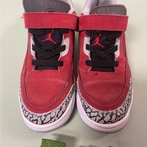 Jordan Kids Red and Black Sneakers